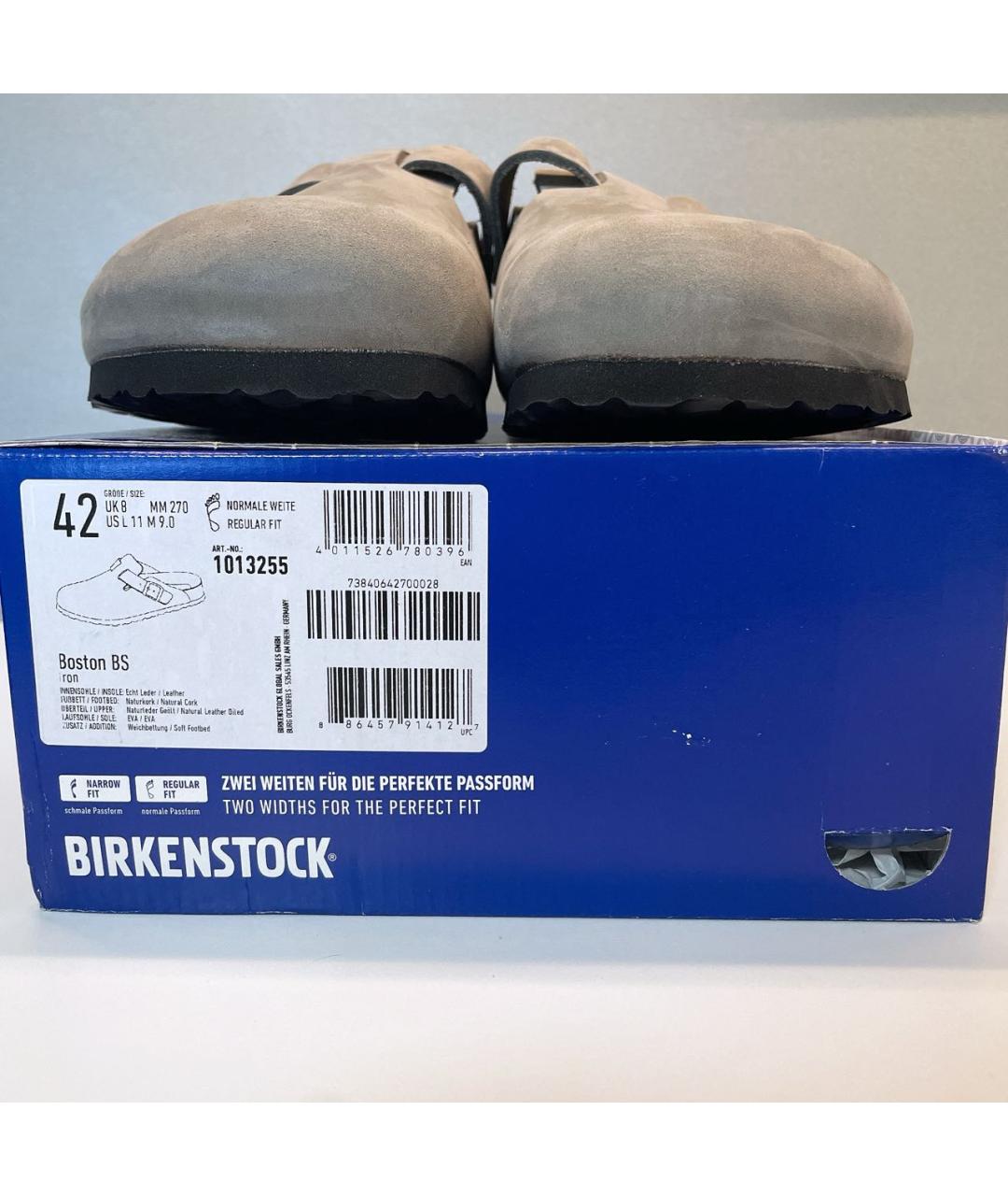 BIRKENSTOCK Серые кожаные сандалии, фото 2