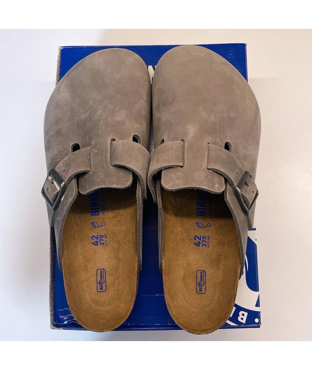 BIRKENSTOCK Серые кожаные сандалии, фото 3