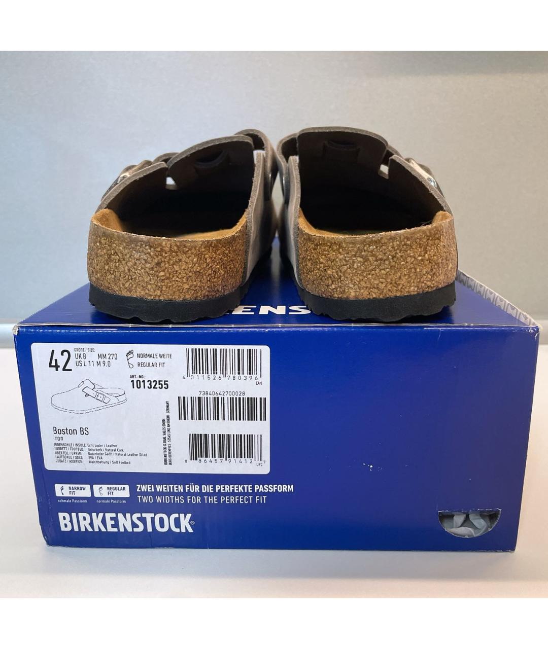 BIRKENSTOCK Серые кожаные сандалии, фото 4