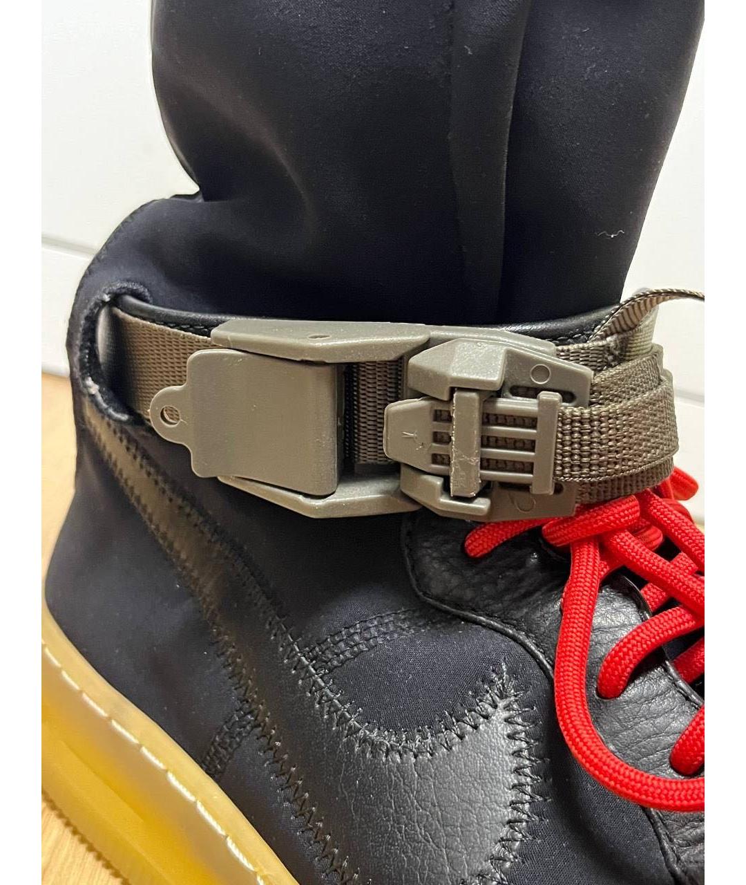 NIKE Черные кожаные высокие кроссовки / кеды, фото 5