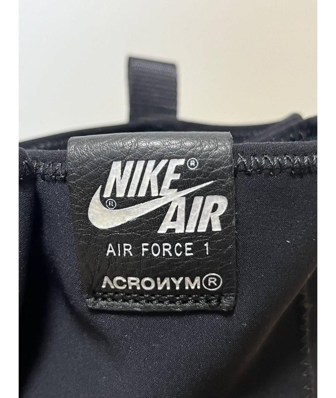 NIKE Черные кожаные высокие кроссовки / кеды, фото 7