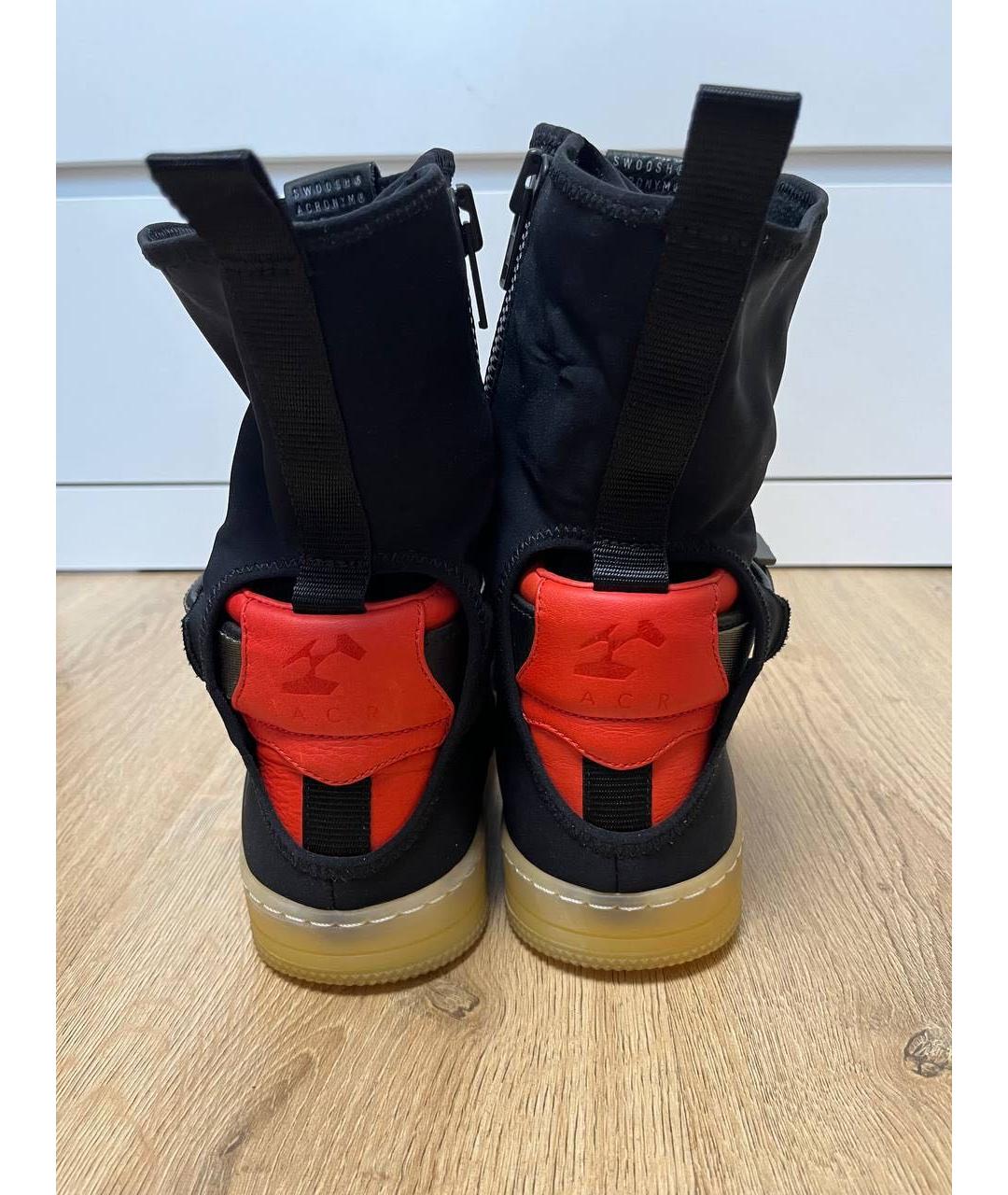 NIKE Черные кожаные высокие кроссовки / кеды, фото 4