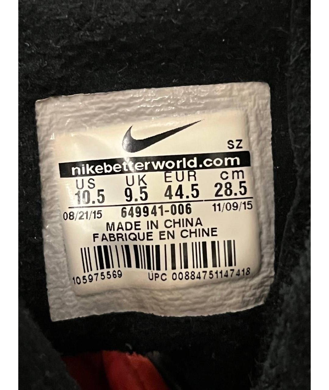 NIKE Черные кожаные высокие кроссовки / кеды, фото 8