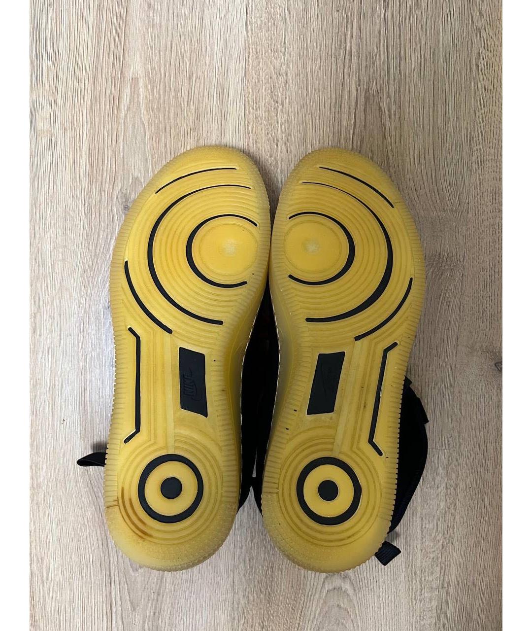 NIKE Черные кожаные высокие кроссовки / кеды, фото 6