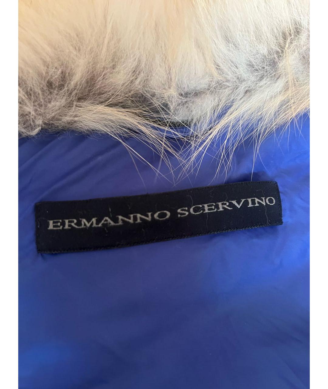 ERMANNO SCERVINO Синее полиамидовое пальто, фото 3