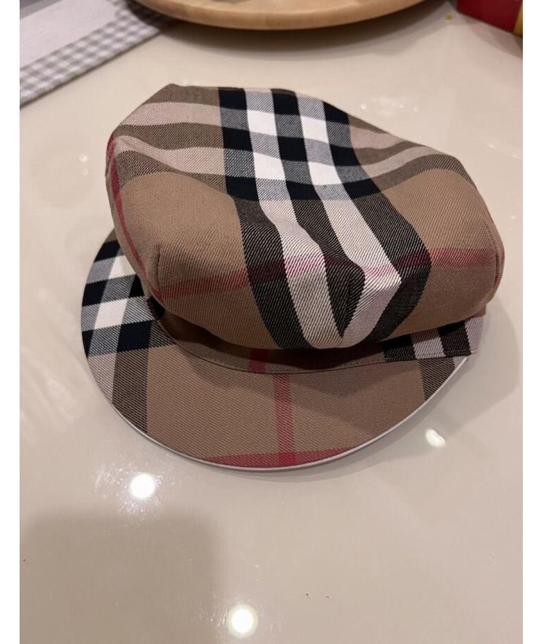 BURBERRY Бежевая хлопковая кепка, фото 2