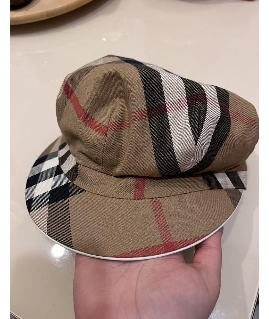 BURBERRY Бежевая хлопковая кепка, фото 3