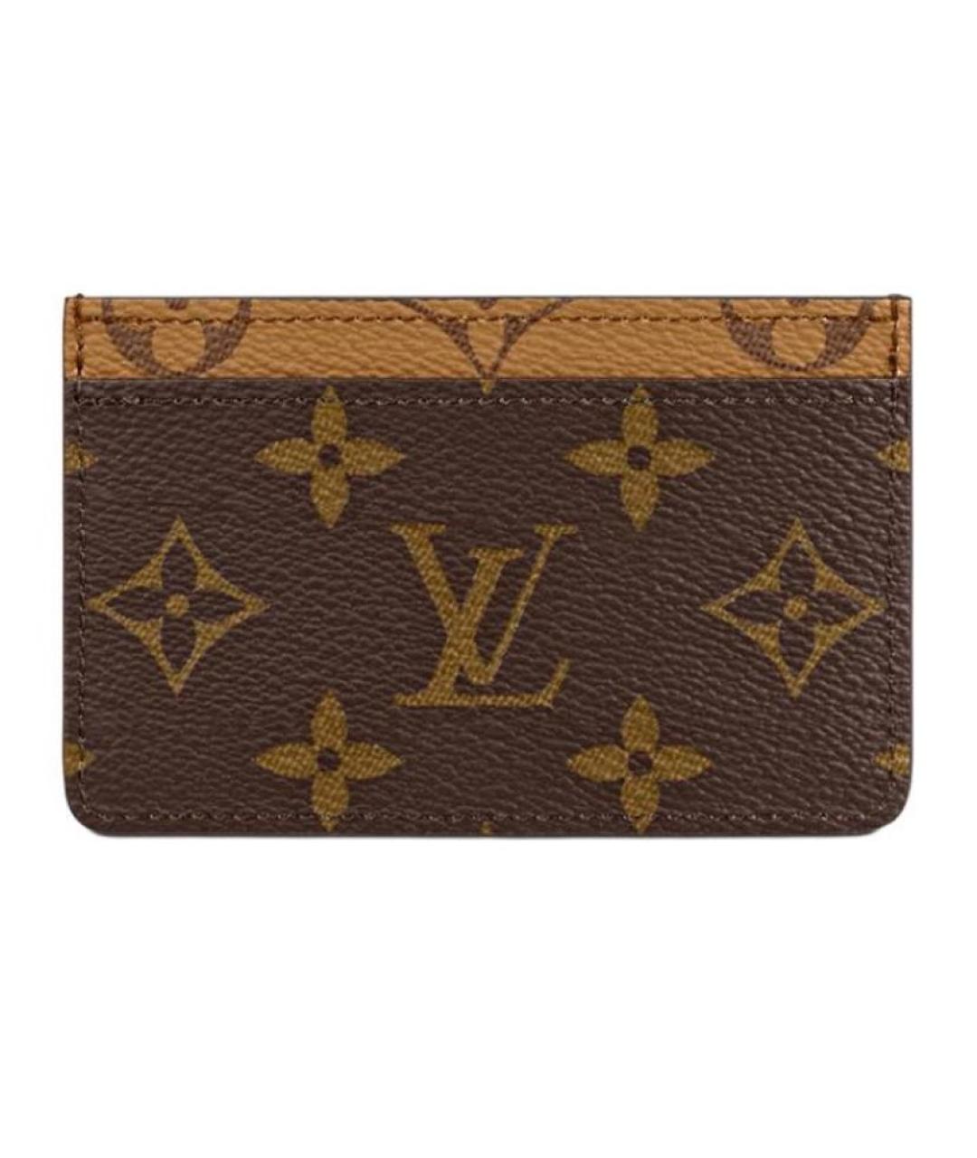 LOUIS VUITTON Коричневый кожаный кардхолдер, фото 1