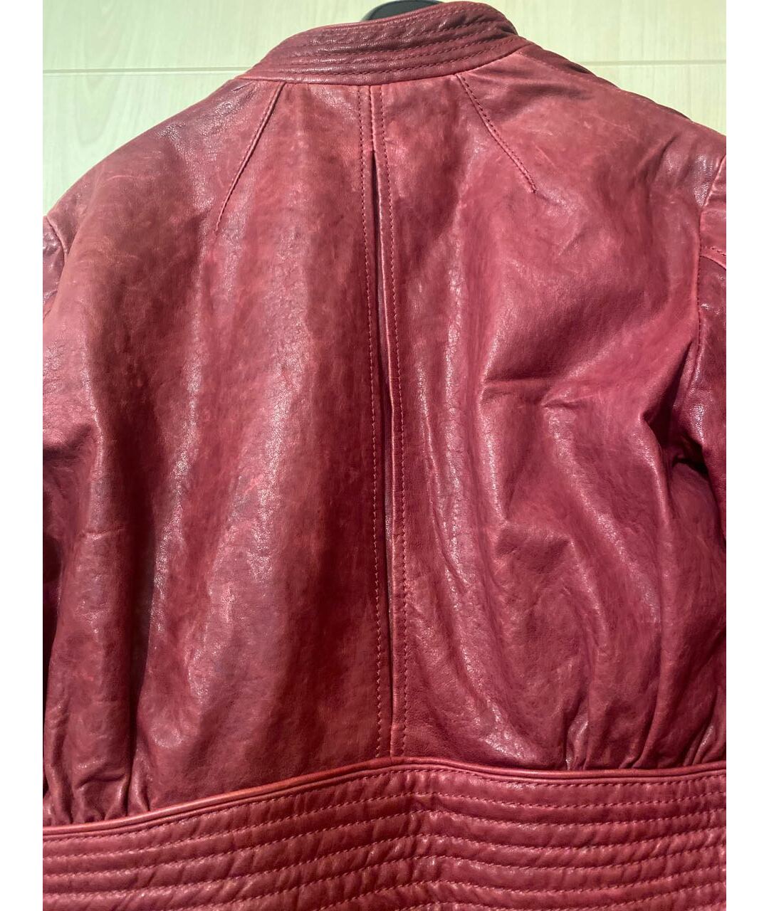 DSQUARED2 Бордовая кожаная куртка, фото 6