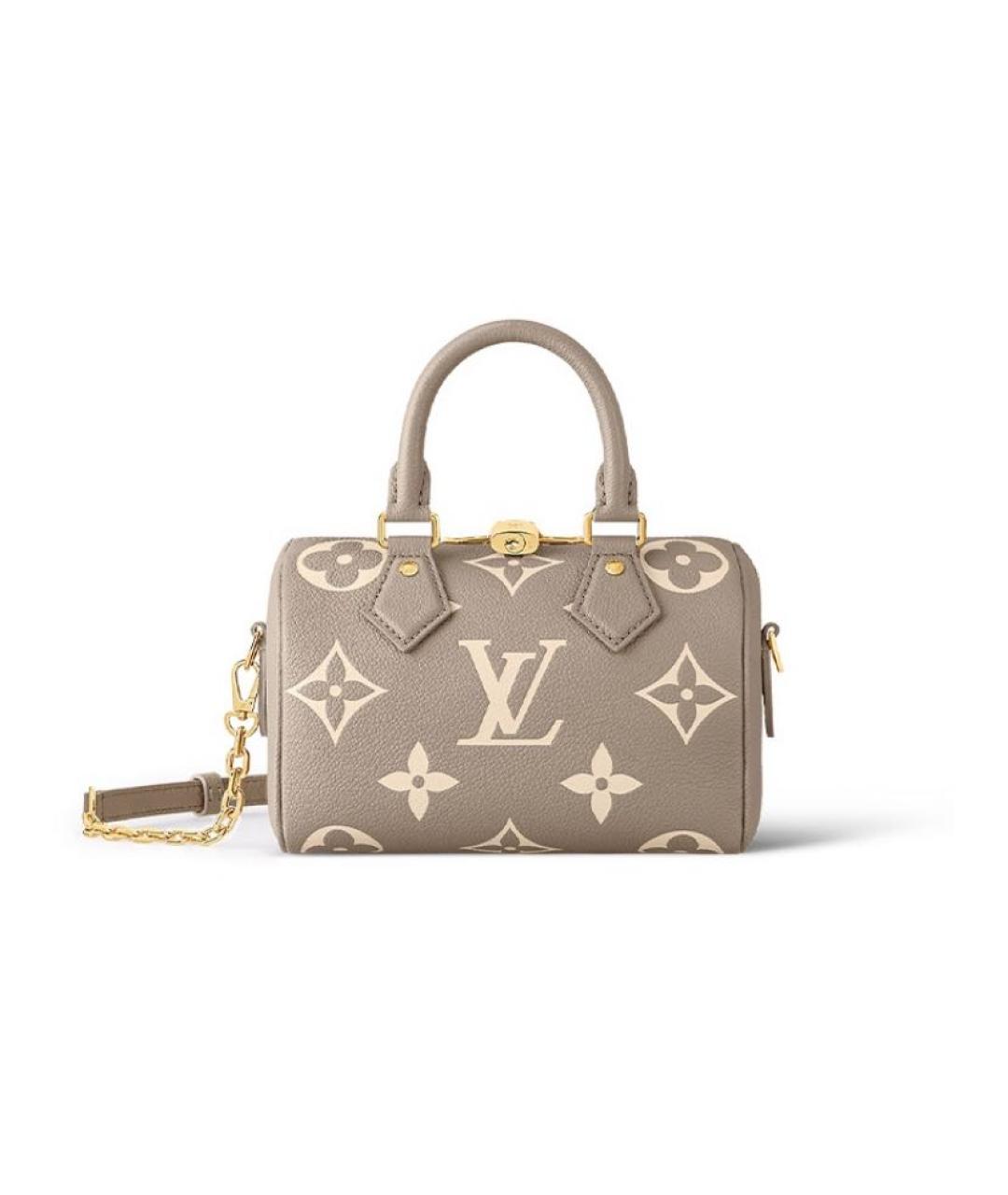 LOUIS VUITTON Бежевая кожаная сумка с короткими ручками, фото 4