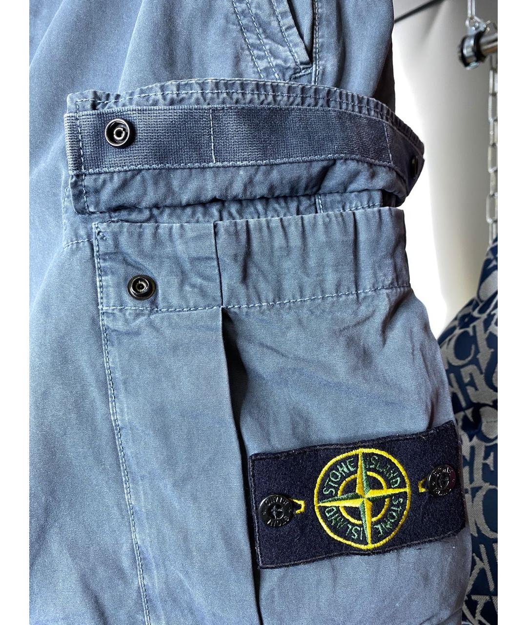 STONE ISLAND Голубые хлопковые шорты, фото 4