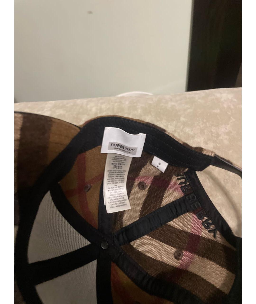 BURBERRY Коричневая шерстяная кепка, фото 4