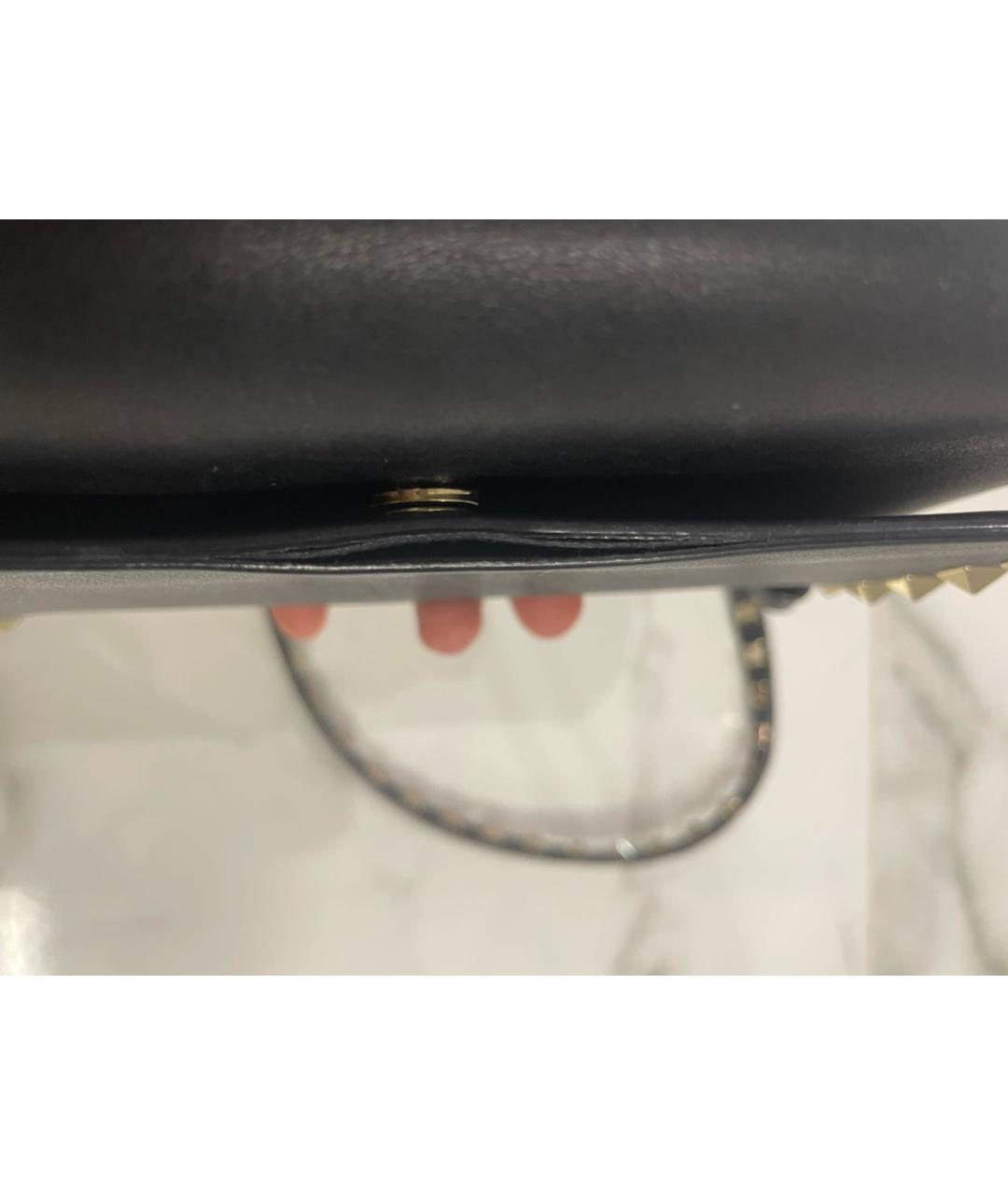 VALENTINO Черная кожаная сумка через плечо, фото 7