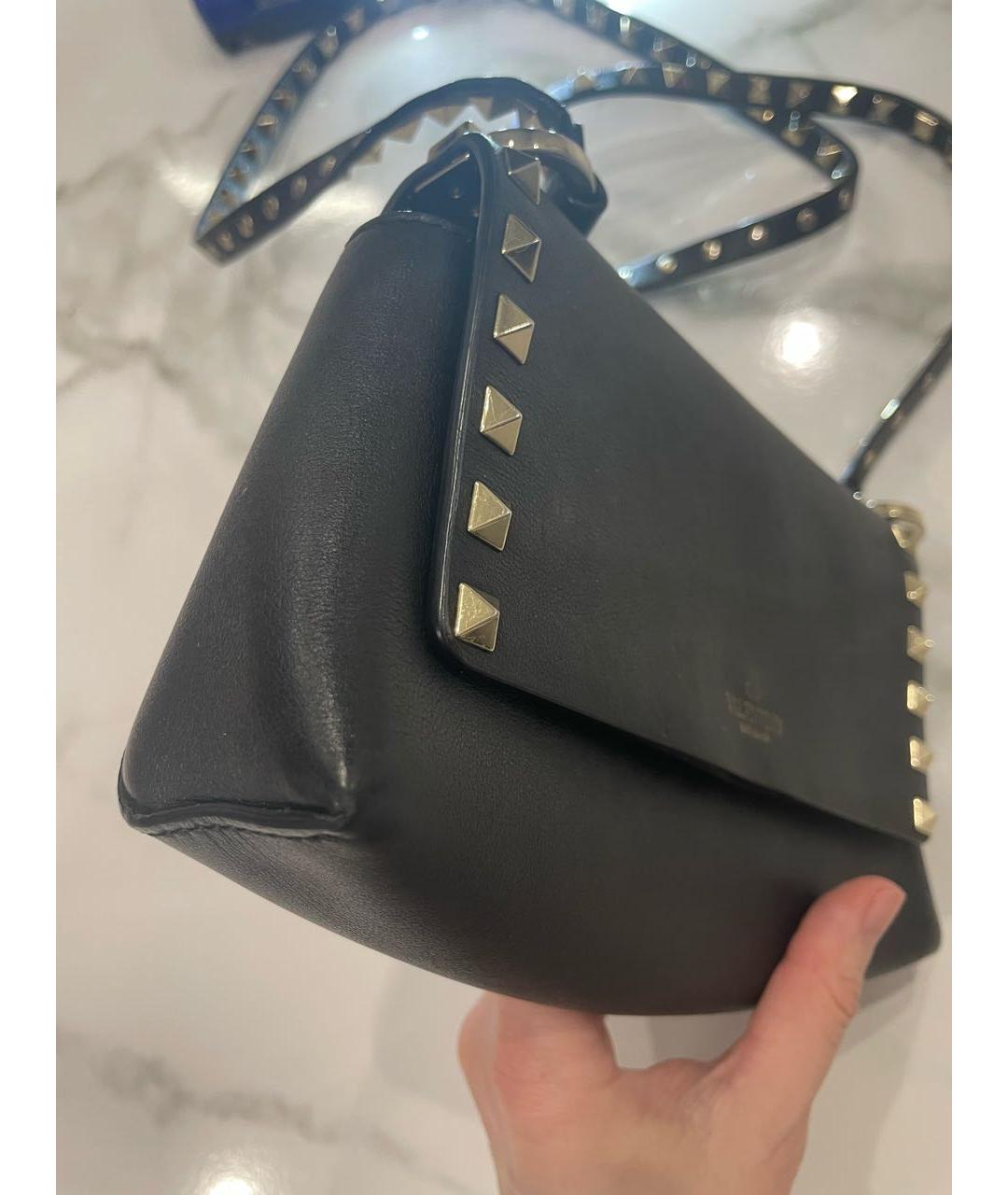 VALENTINO Черная кожаная сумка через плечо, фото 6