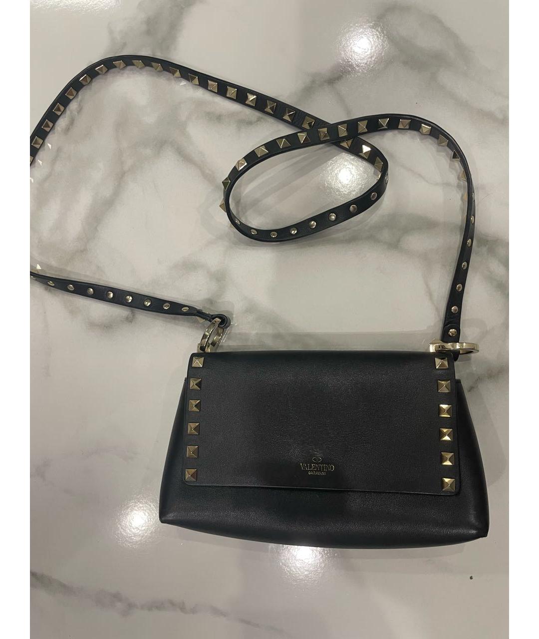 VALENTINO Черная кожаная сумка через плечо, фото 8