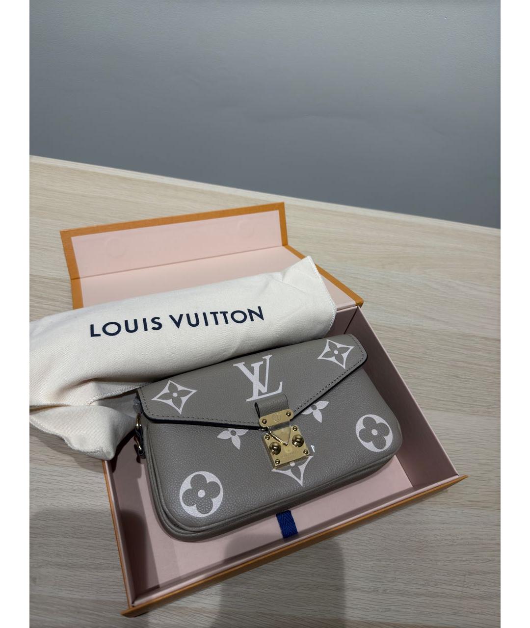 LOUIS VUITTON Бежевая кожаная сумка через плечо, фото 4