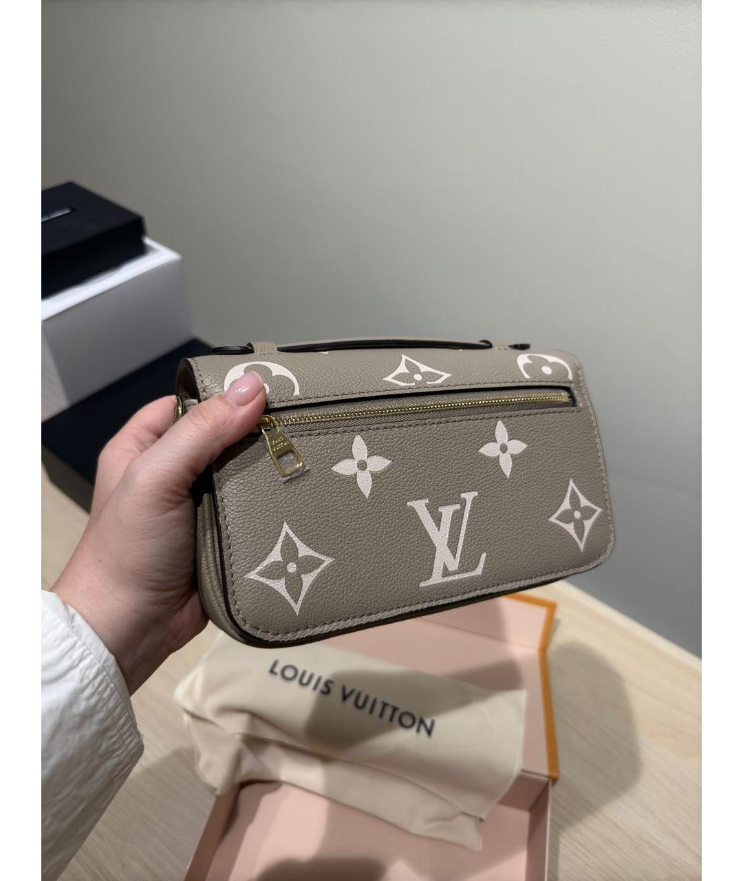 LOUIS VUITTON Бежевая кожаная сумка через плечо, фото 2