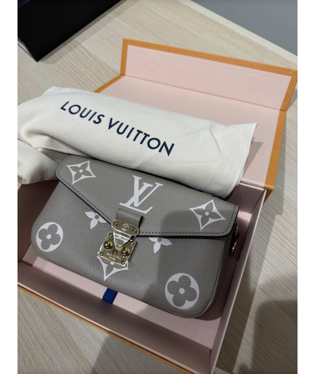 LOUIS VUITTON Бежевая кожаная сумка через плечо, фото 3