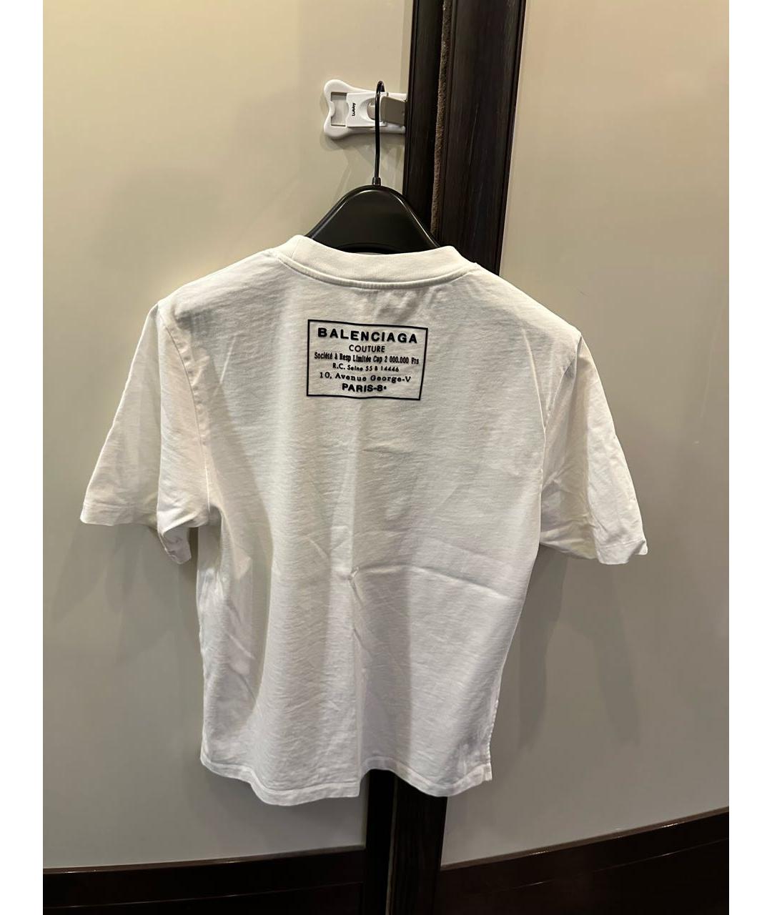 BALENCIAGA Белая хлопковая футболка, фото 2