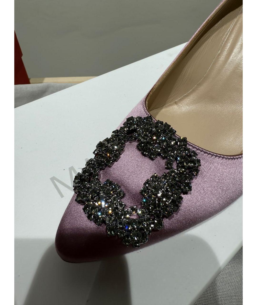 MANOLO BLAHNIK Розовые текстильные туфли, фото 4