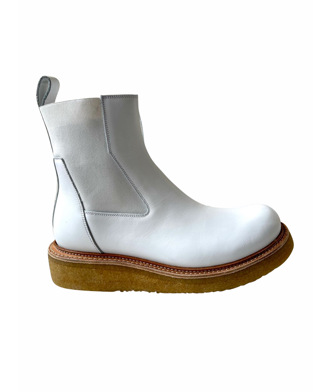 RICK OWENS Белые кожаные высокие ботинки, фото 1