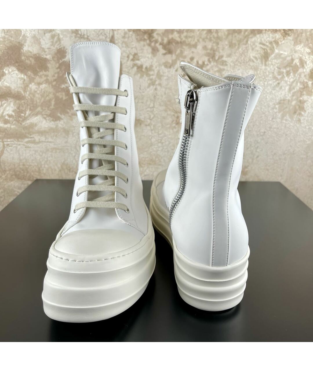 RICK OWENS DRKSHDW Белые высокие кроссовки / кеды, фото 4