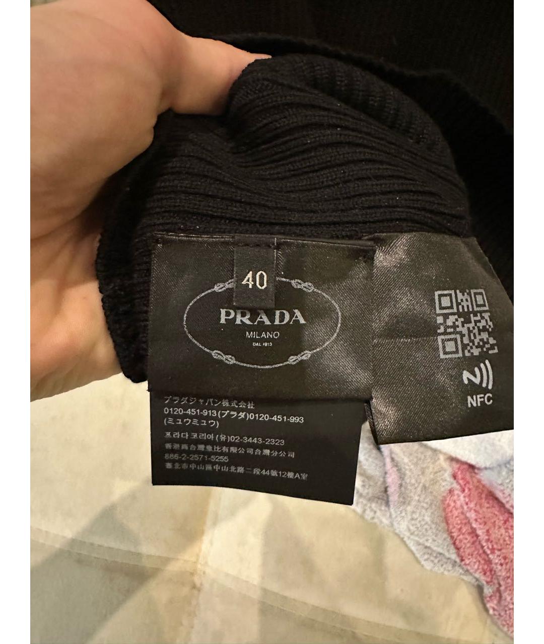 PRADA Черный шерстяной джемпер / свитер, фото 3