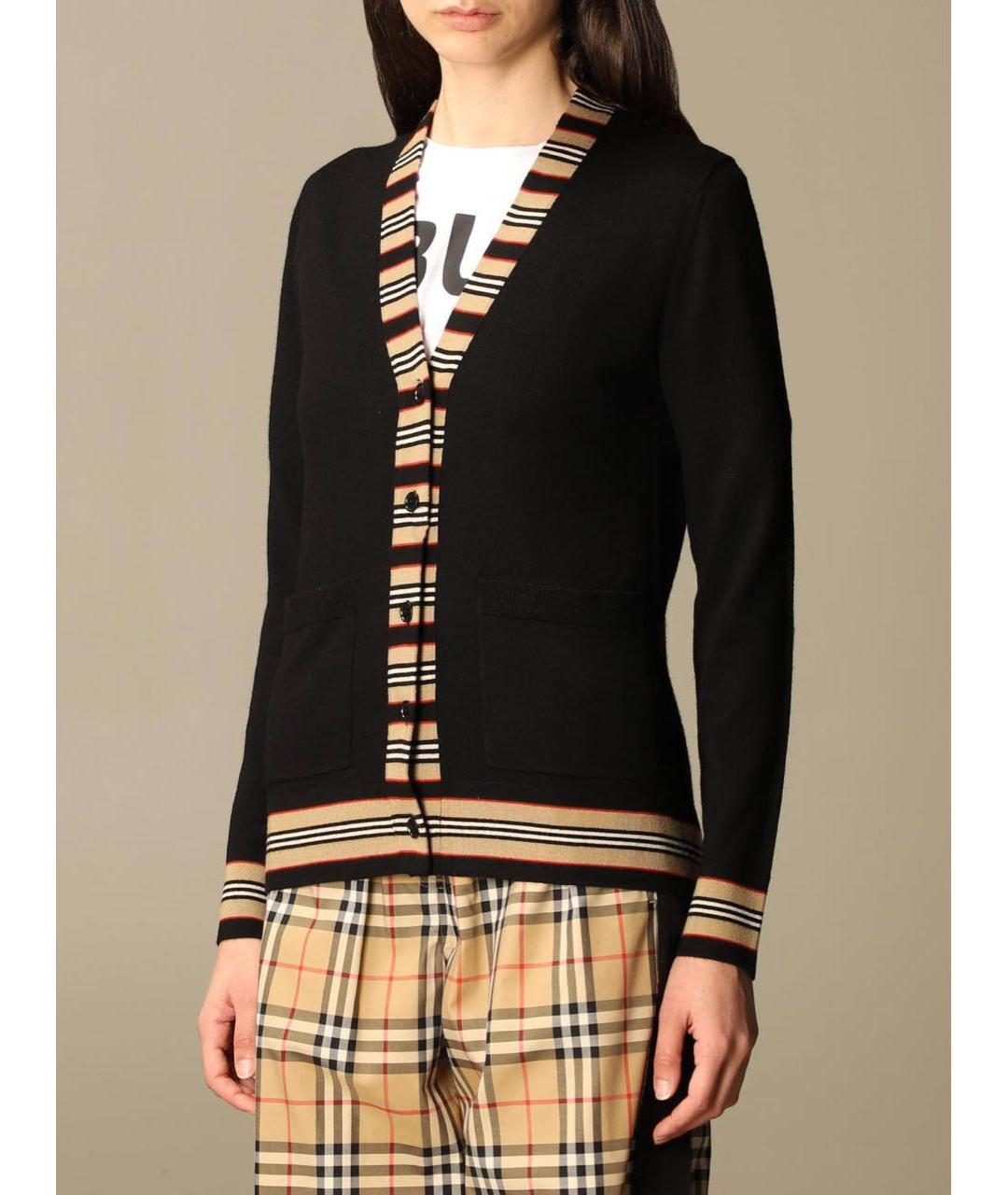 BURBERRY Черный шерстяной кардиган, фото 5