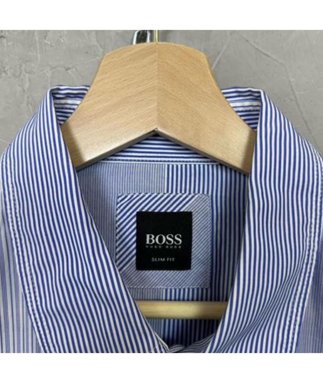 HUGO BOSS Голубая хлопковая кэжуал рубашка, фото 7