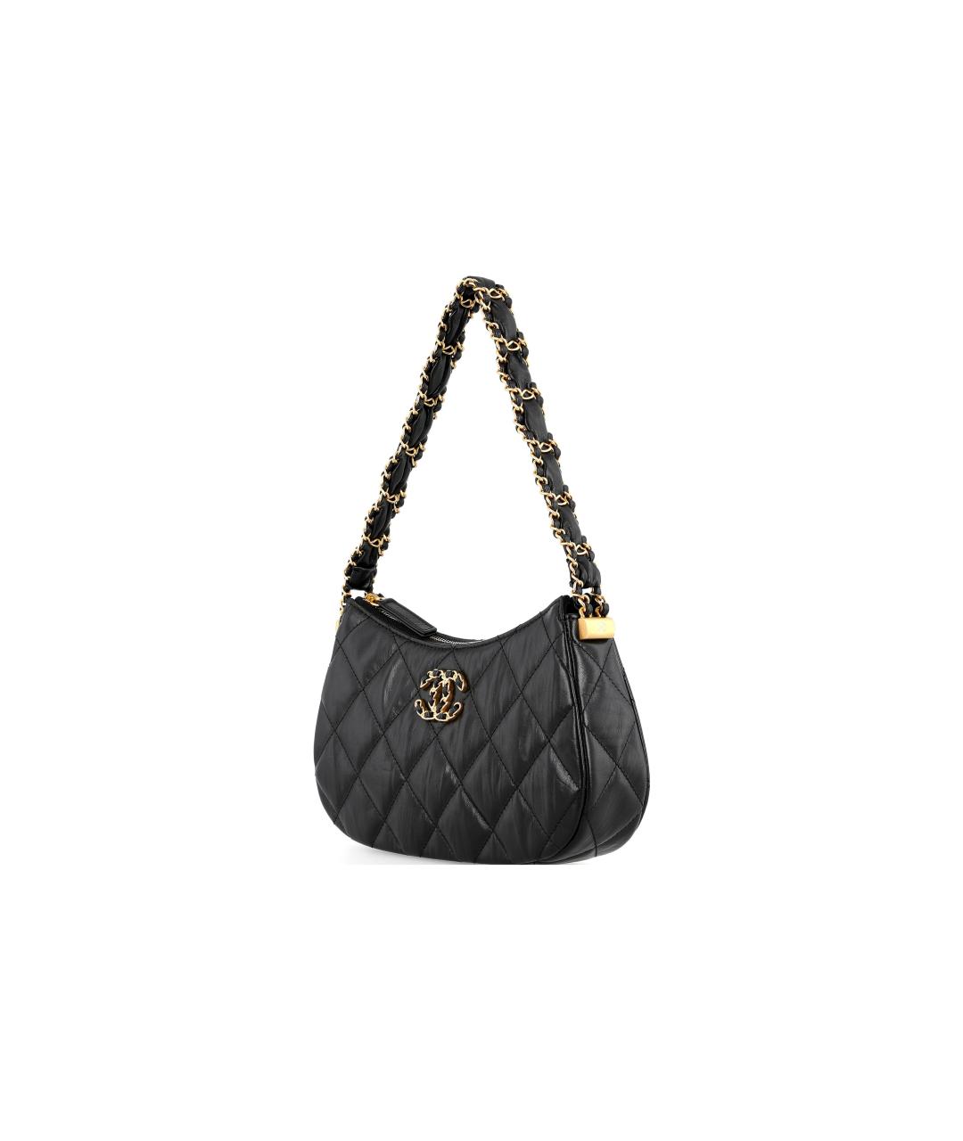 CHANEL Черная кожаная сумка через плечо, фото 2