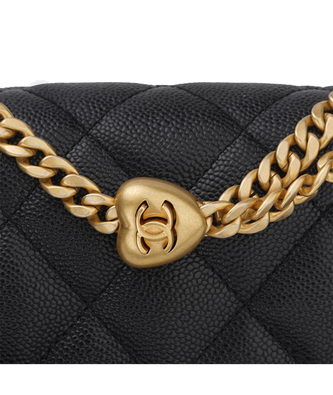 CHANEL Черная кожаная сумка через плечо, фото 5