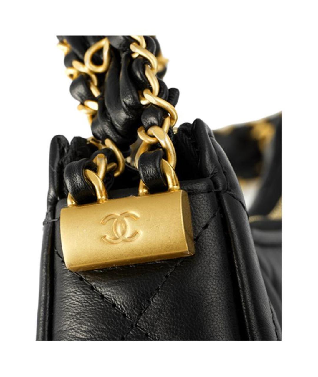 CHANEL Черная кожаная сумка через плечо, фото 6