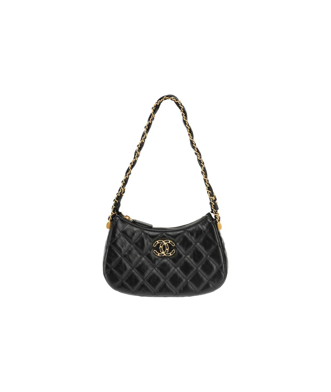 CHANEL Черная кожаная сумка через плечо, фото 1
