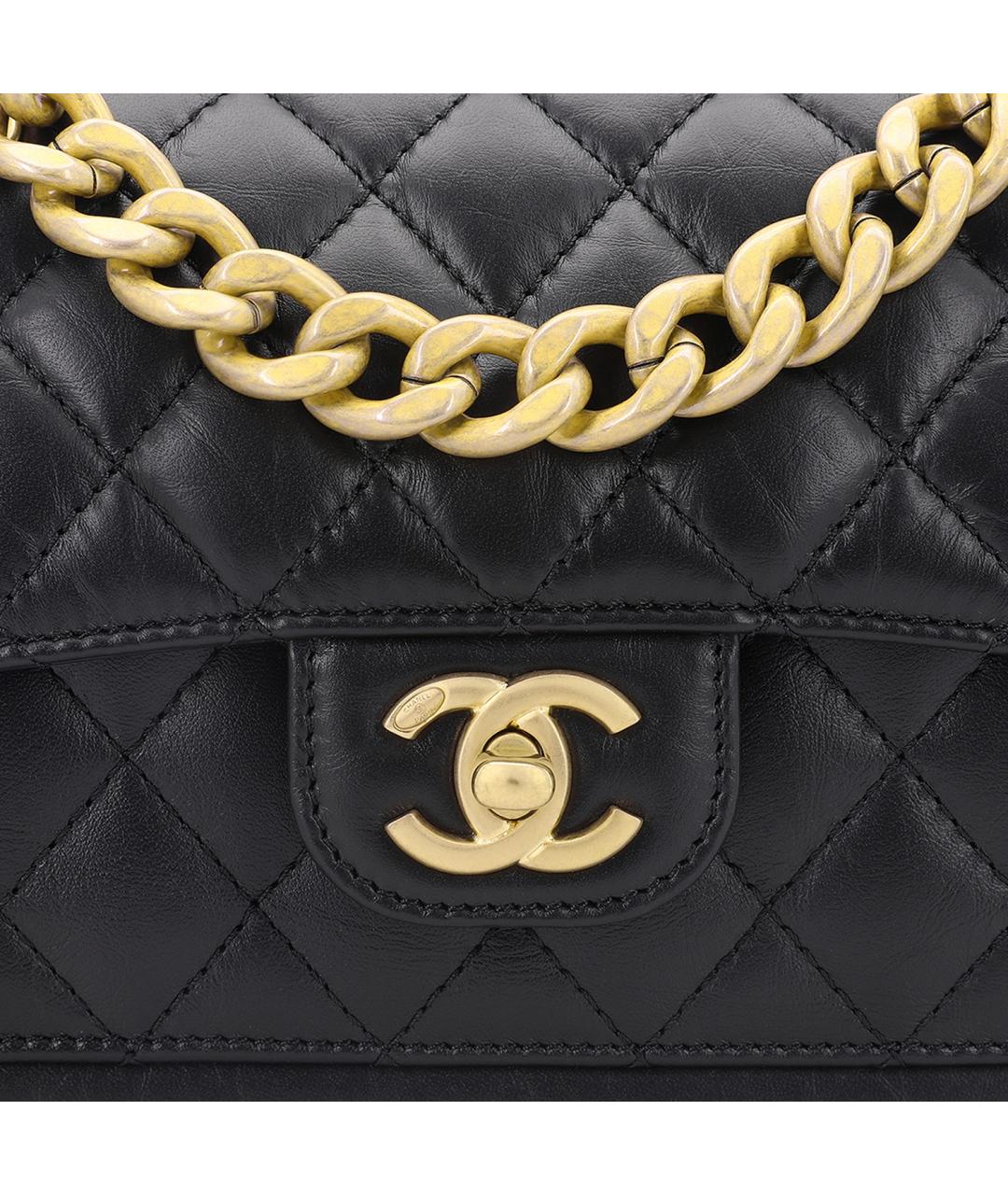 CHANEL Черная кожаная сумка через плечо, фото 5