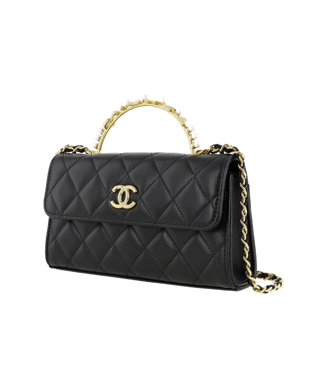 CHANEL Черная кожаная сумка через плечо, фото 2