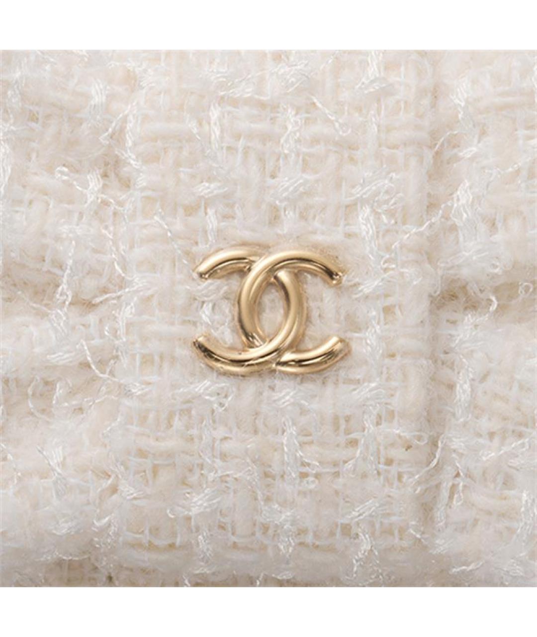 CHANEL Белая твидовая сумка через плечо, фото 5