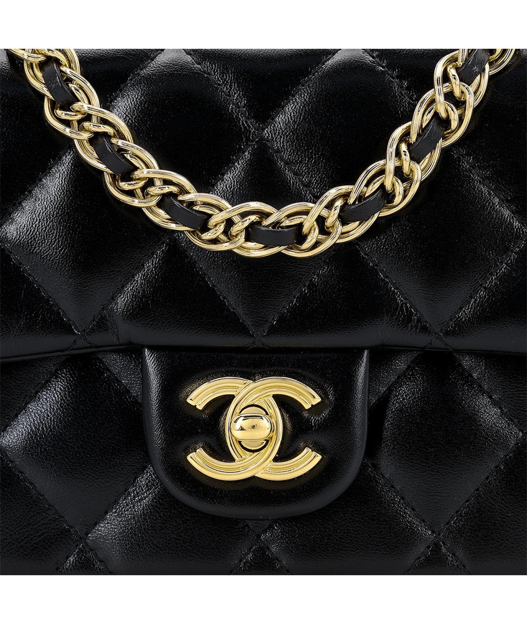 CHANEL Черная кожаная сумка через плечо, фото 5