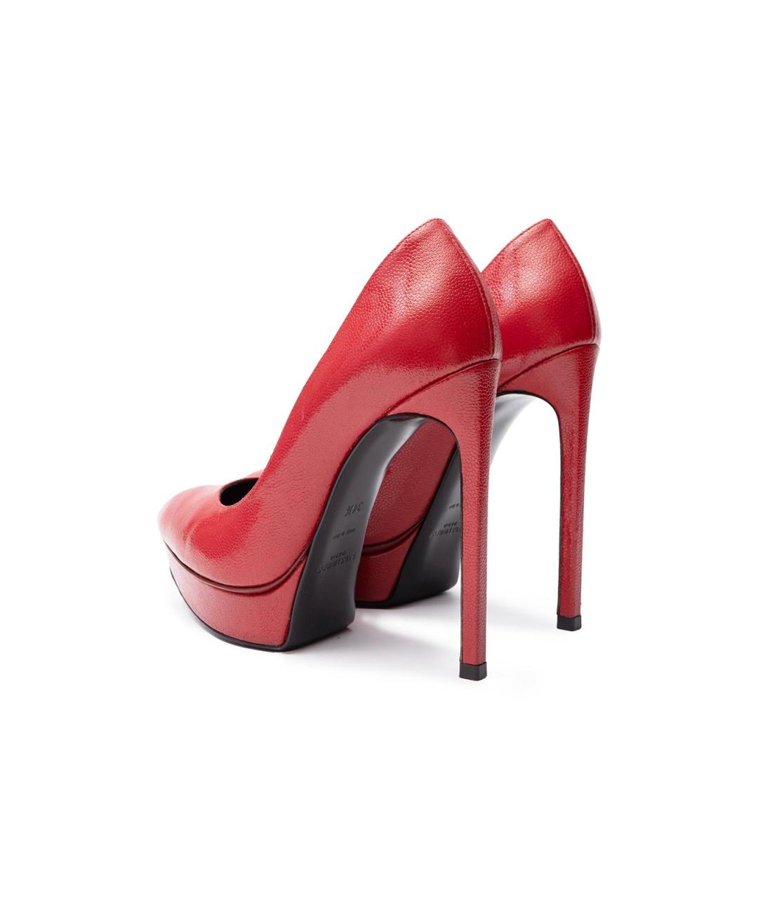 SAINT LAURENT Красные кожаные туфли, фото 4
