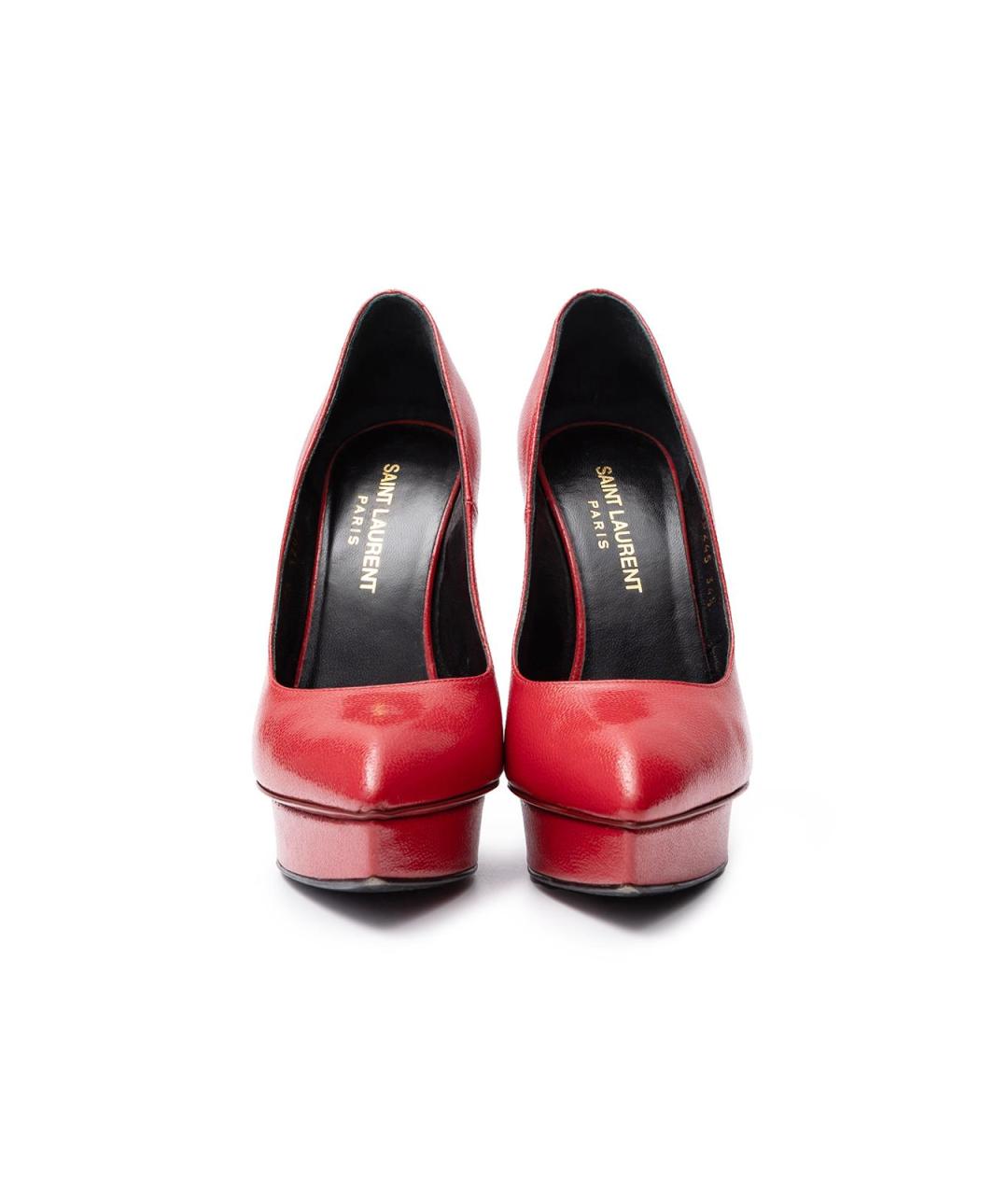 SAINT LAURENT Красные кожаные туфли, фото 3
