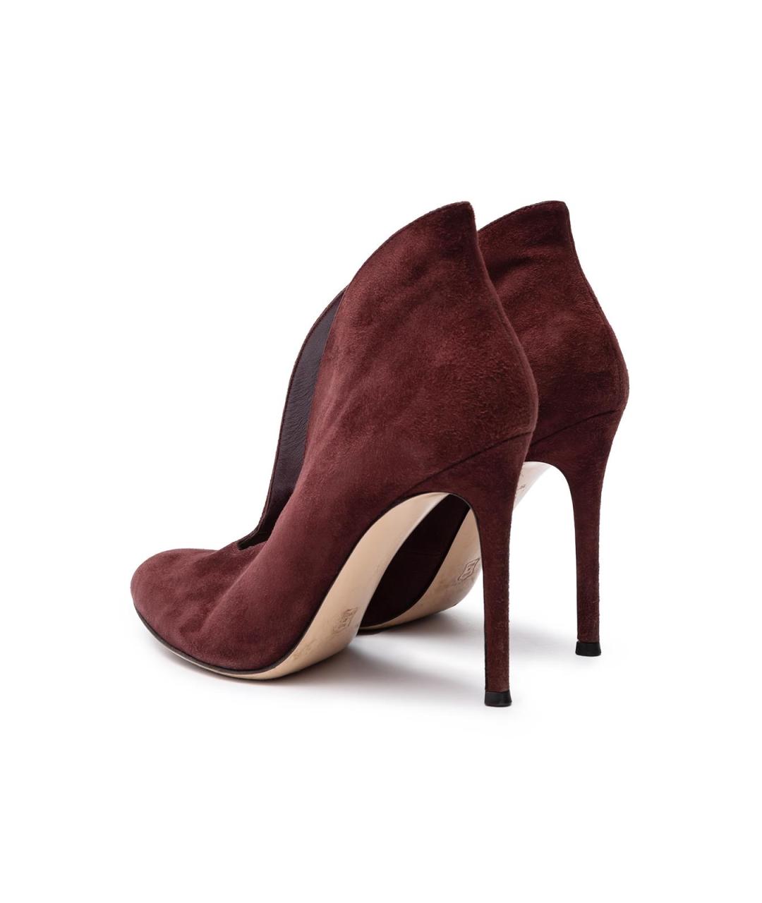 GIANVITO ROSSI Бордовые замшевые ботильоны, фото 4