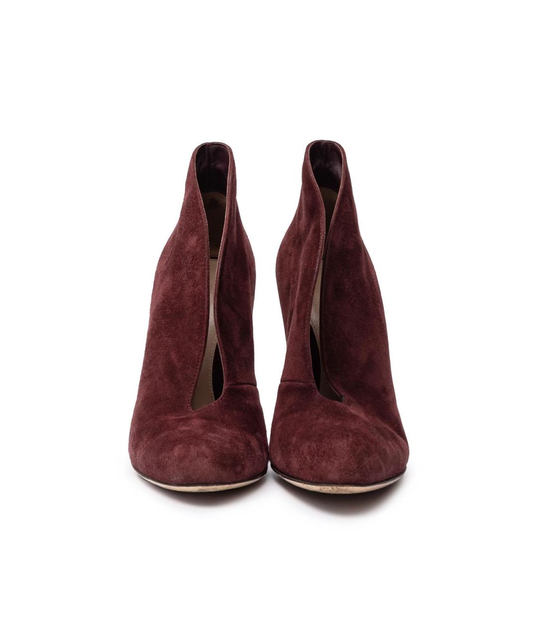 GIANVITO ROSSI Бордовые замшевые ботильоны, фото 3