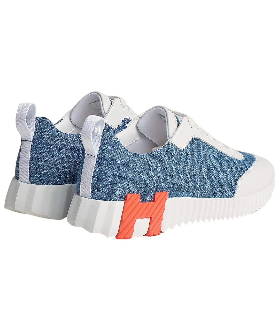 HERMES Синие текстильные кроссовки, фото 3