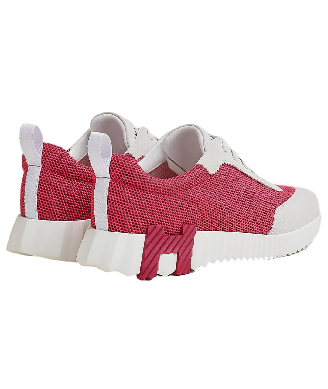 HERMES Розовые текстильные кроссовки, фото 3