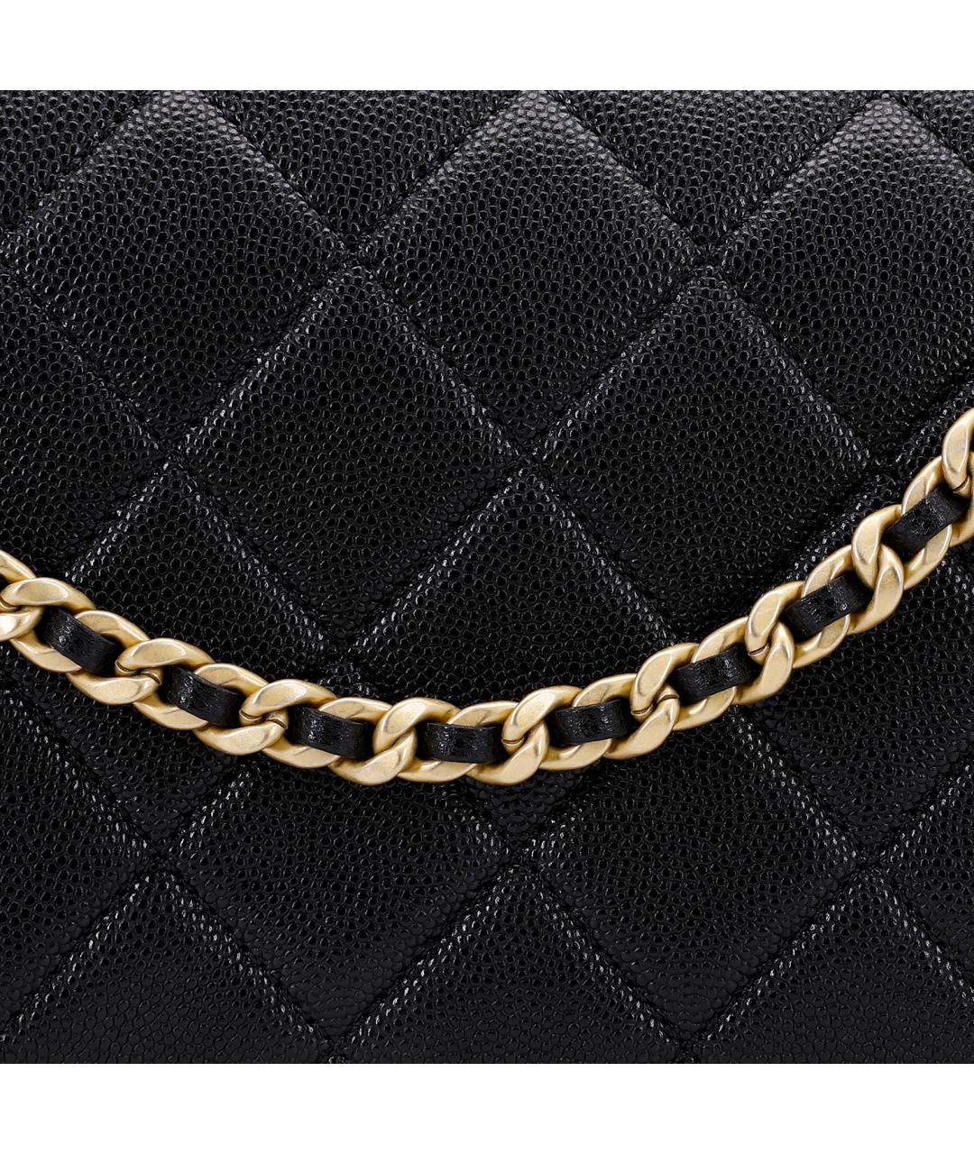 CHANEL Черная кожаная сумка через плечо, фото 5