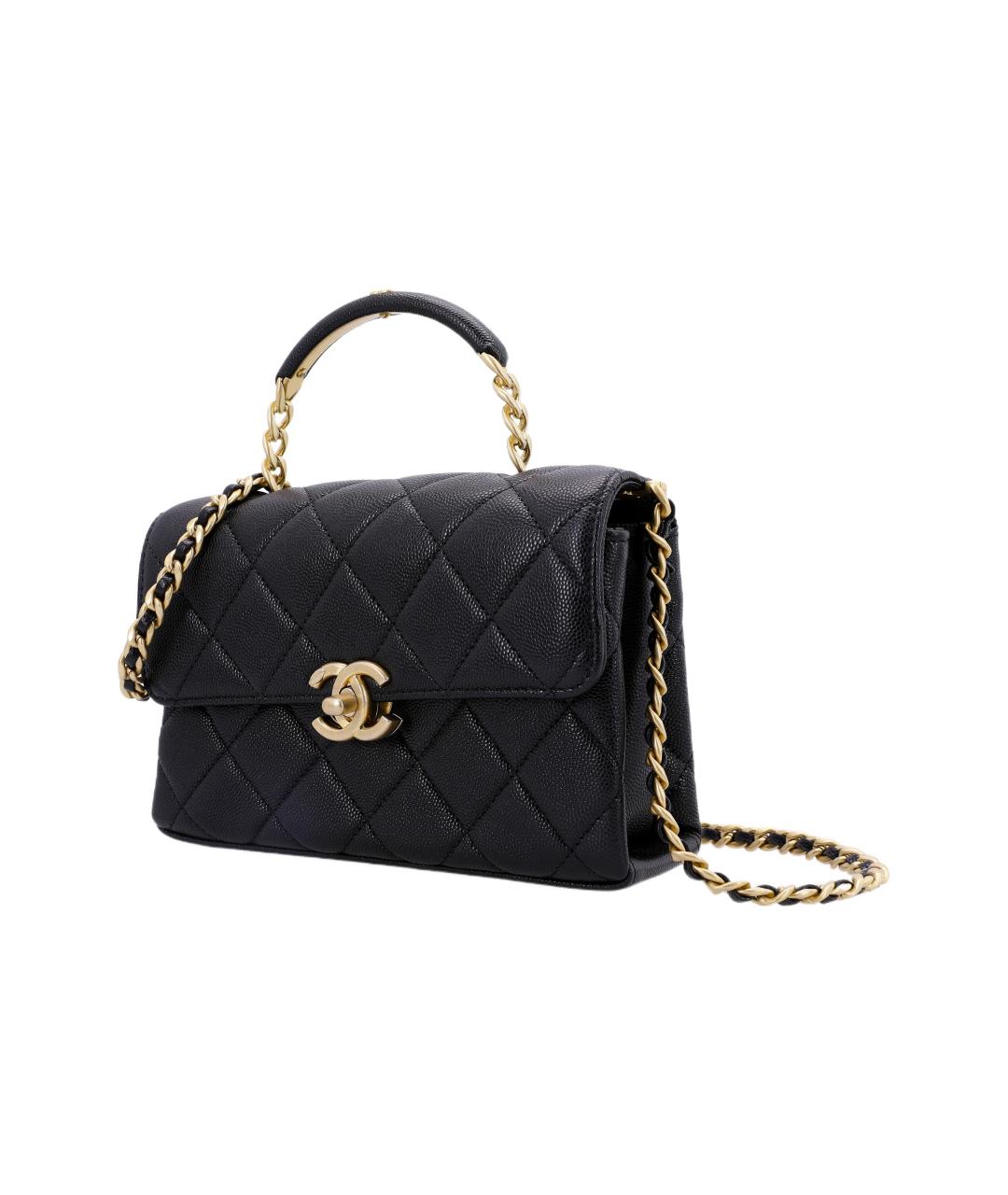 CHANEL Черная кожаная сумка через плечо, фото 2