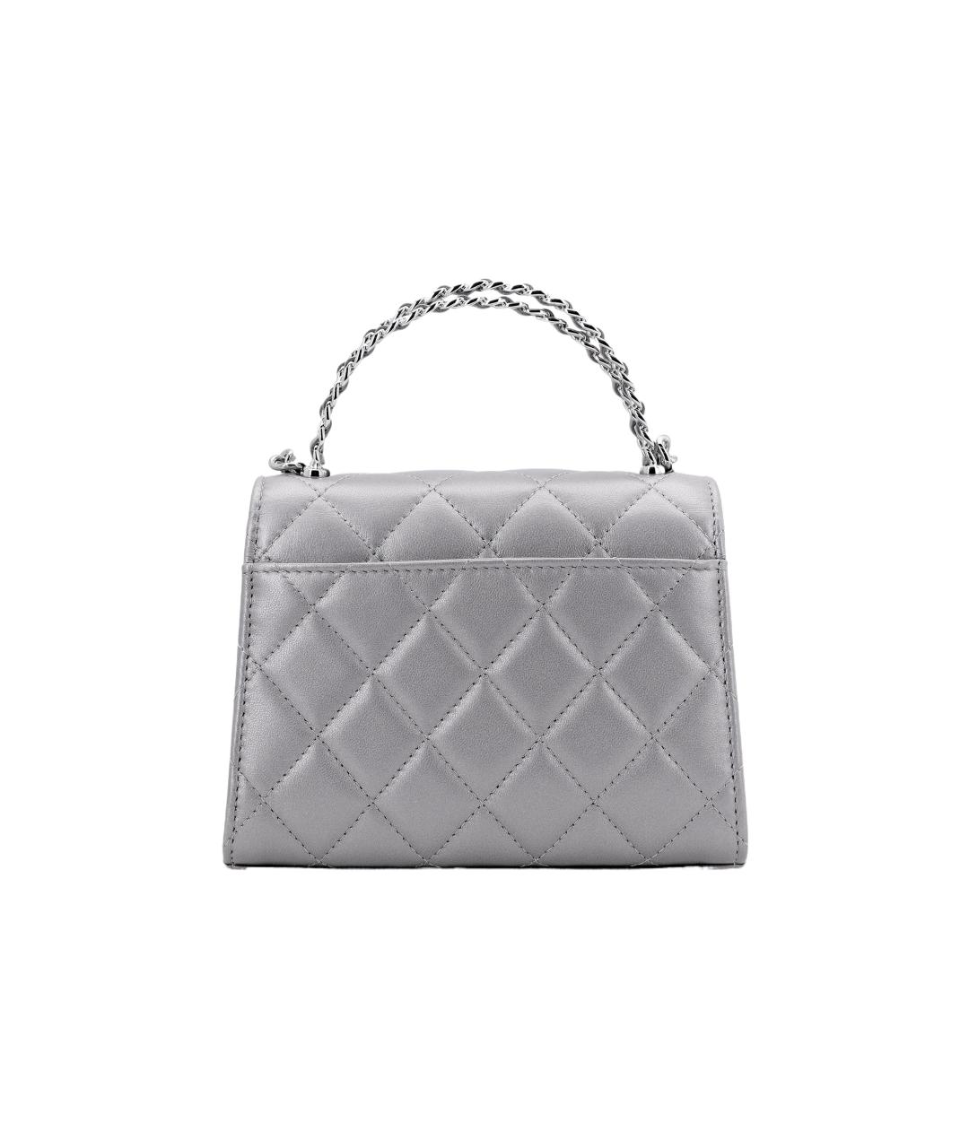 CHANEL Серая кожаная сумка через плечо, фото 3