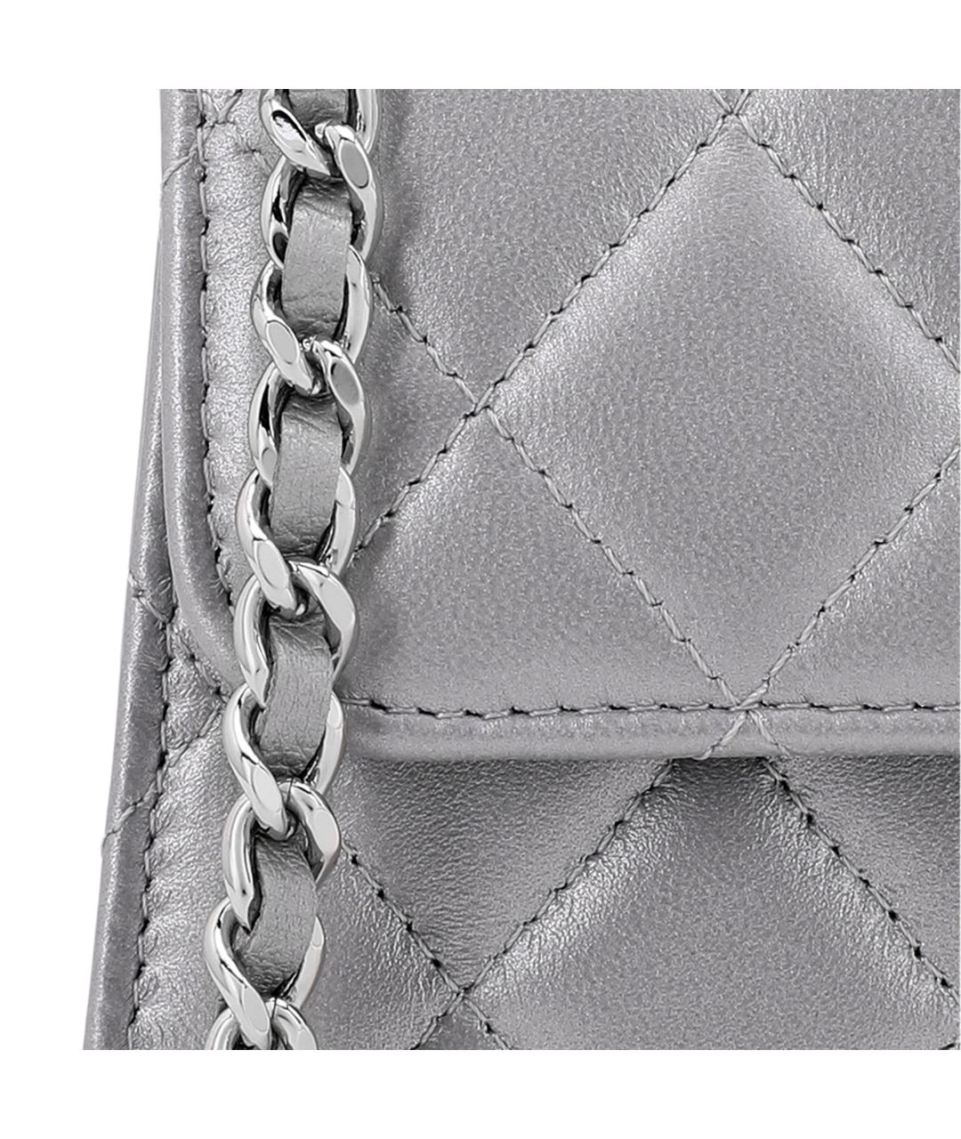 CHANEL Серая кожаная сумка через плечо, фото 6
