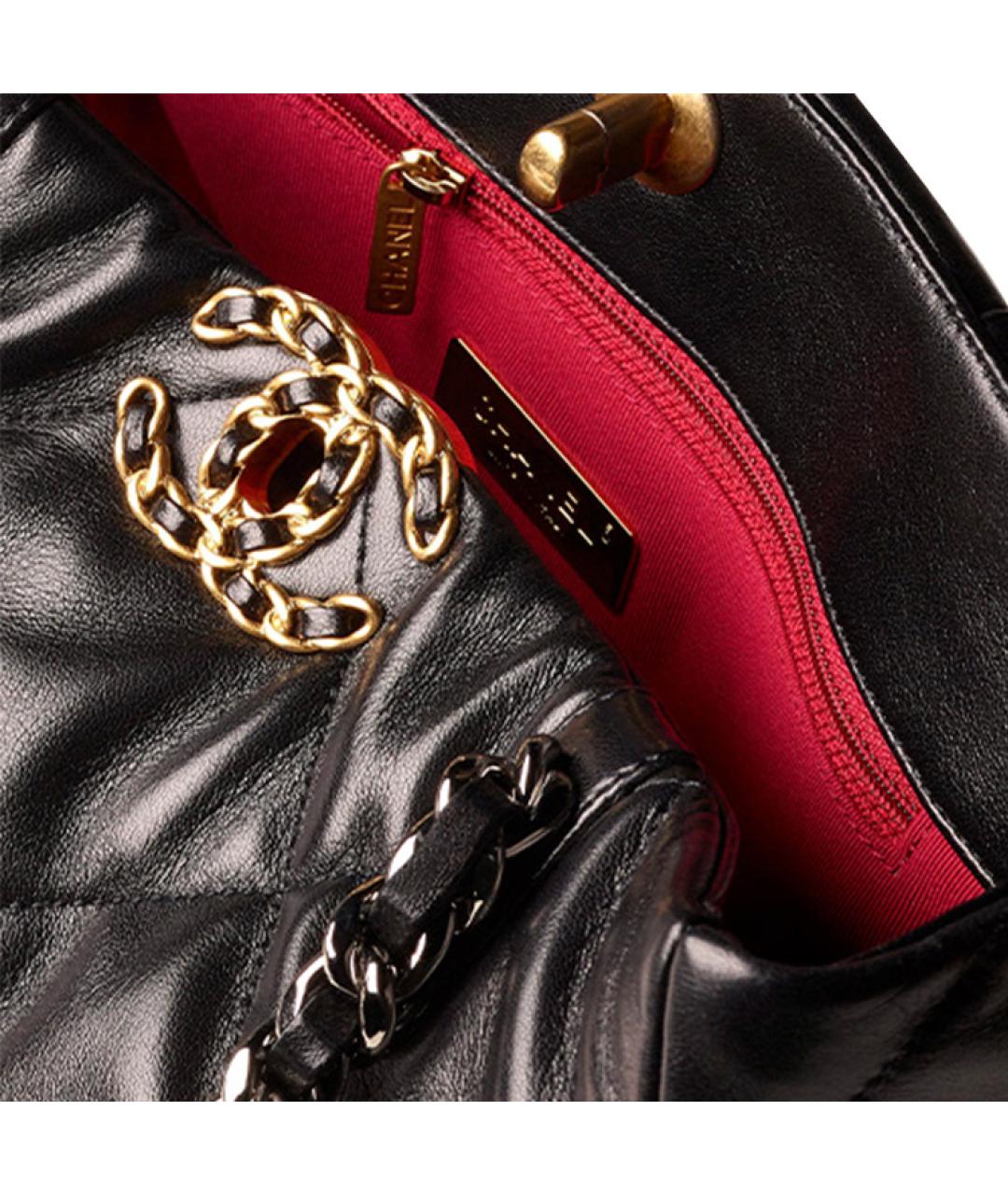 CHANEL Черная кожаная сумка тоут, фото 5