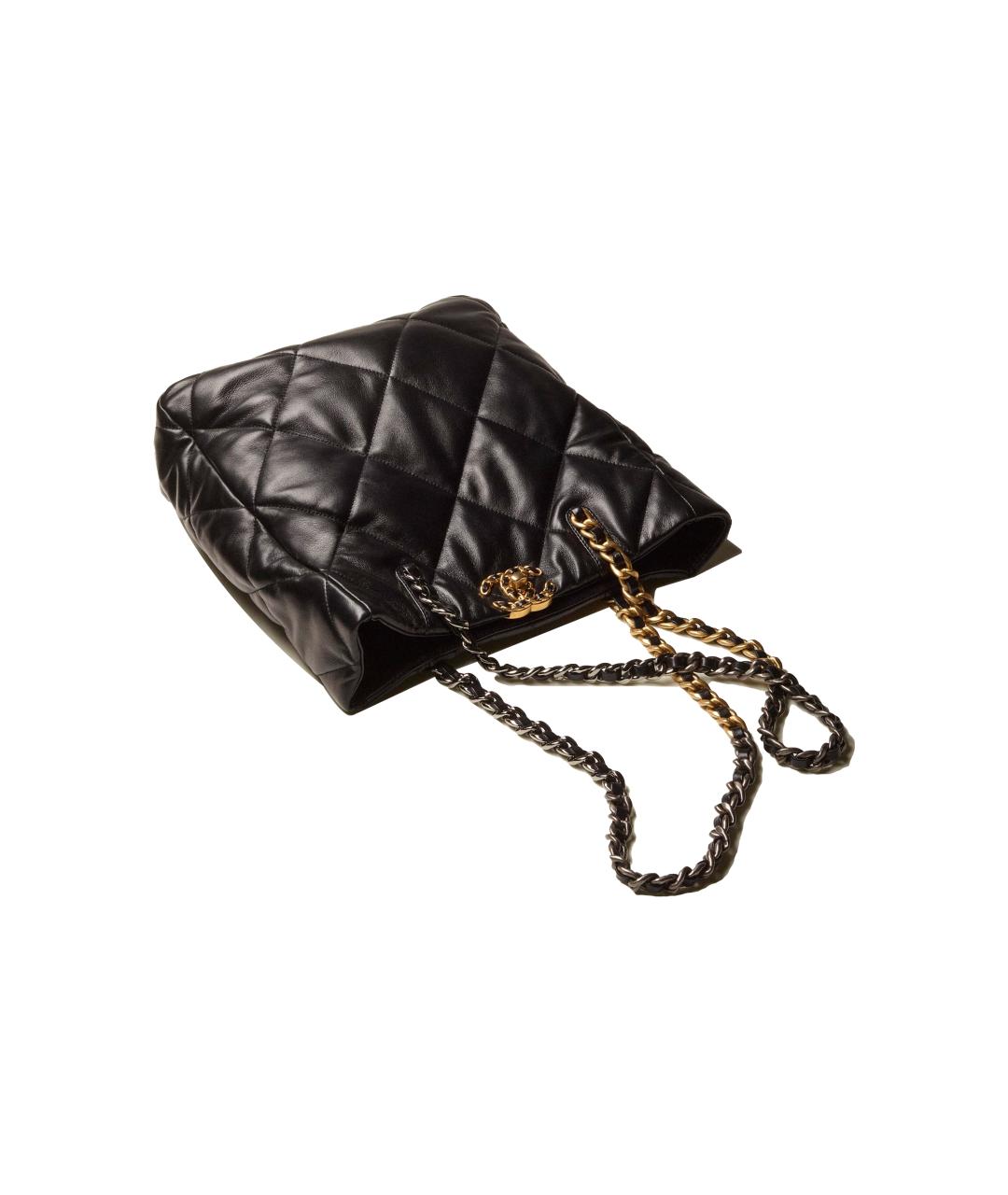 CHANEL Черная кожаная сумка тоут, фото 3