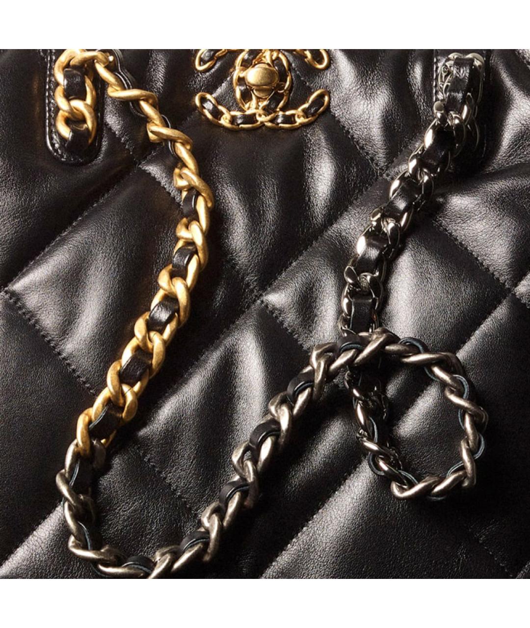 CHANEL Черная кожаная сумка тоут, фото 4